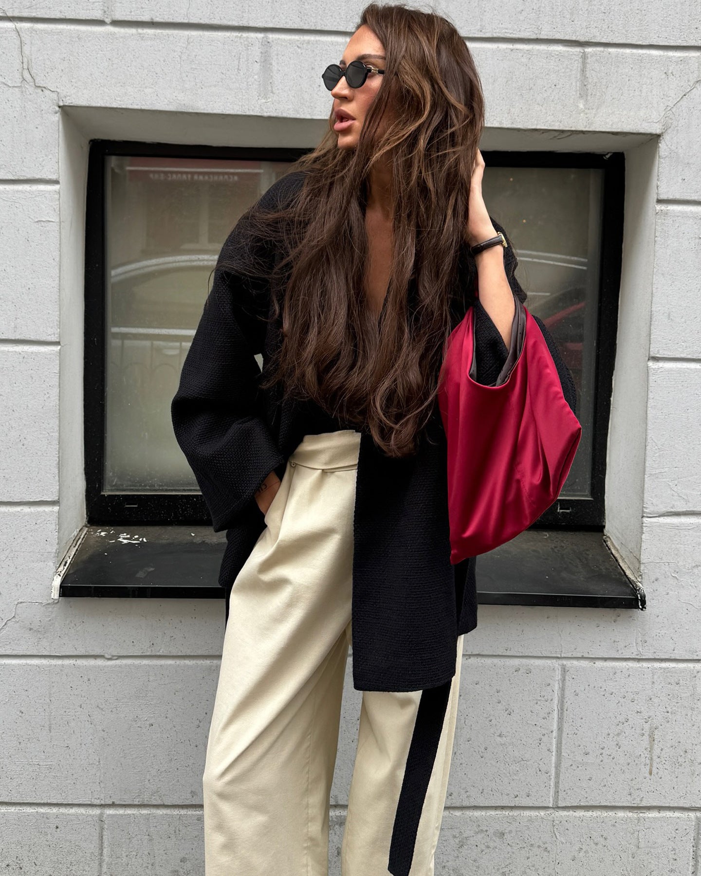 Women's V-neck Lace-up Chanel-style Long-sleeve Jacket